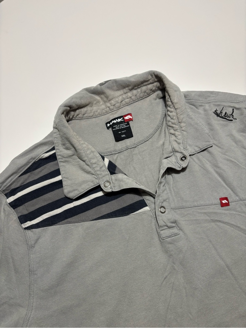 Tony Hawk Grey Black & White Cotton Polo T-Shirt
